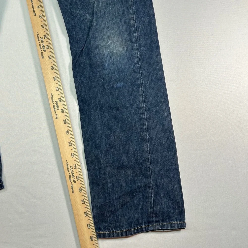 Mens Levis 513 Slim Straight Leg Dark Wash Denim Jeans 32x34 Blue 085130025